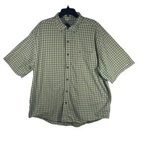 Carhartt Checkered Button-Up Short Sleeve Shirt Men's Size 2XL Green & White